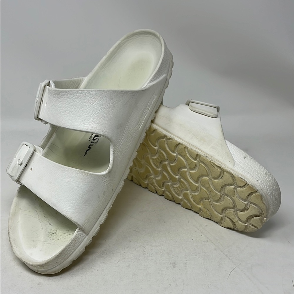 BIRKENSTOCK EVA ARIZONA SANDAL BUCKLE WHITE MADE IN GERMANY EU39 US 9